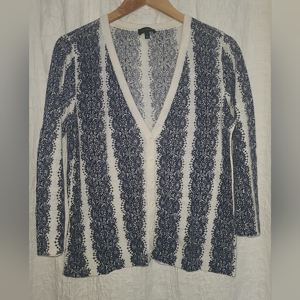 The Limited Blue/Gray V-neck Button Down Cardigan Size l